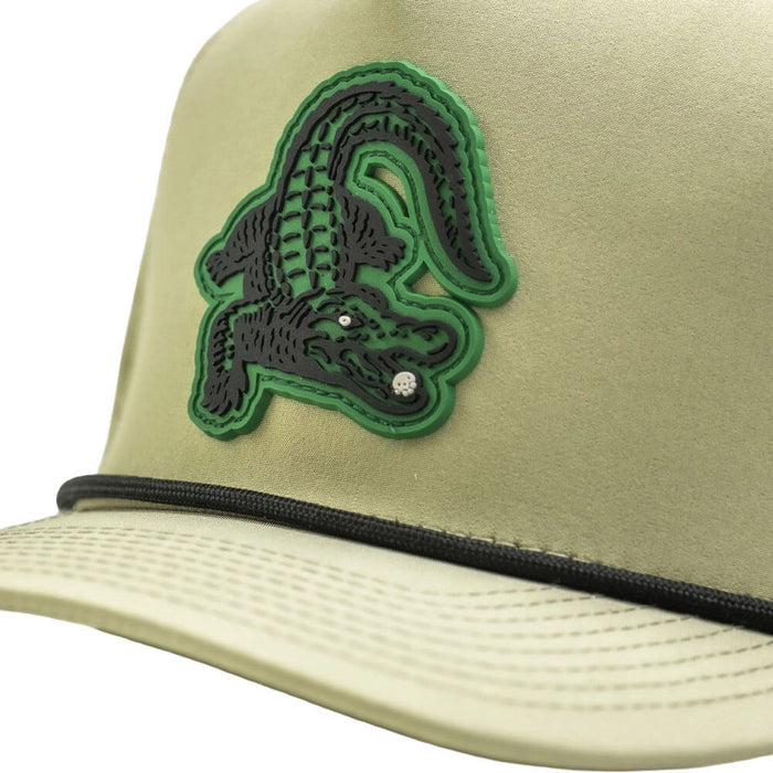 Golfio - Pins & Aces Gator Perforated Rope Golf Cap Olive - 26 Men