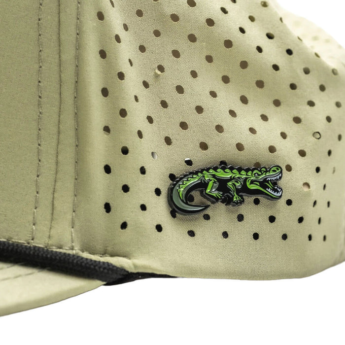 Golfio - Pins & Aces Gator Perforated Rope Golf Cap Olive - 26 Men