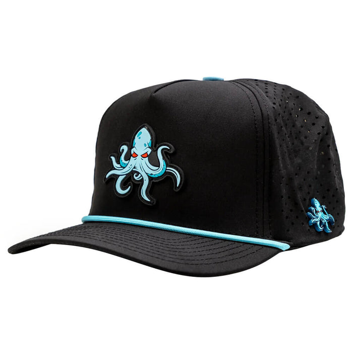 Golfio - Pins & Aces Kraken Perforated Rope Golf Cap Black - 26 Men