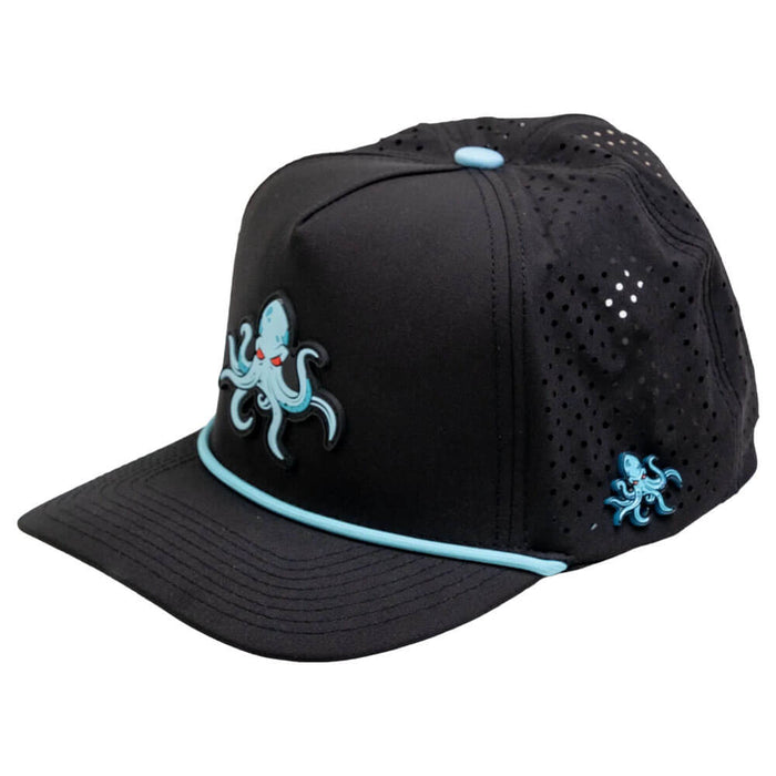 Golfio - Pins & Aces Kraken Perforated Rope Golf Cap Black - 26 Men
