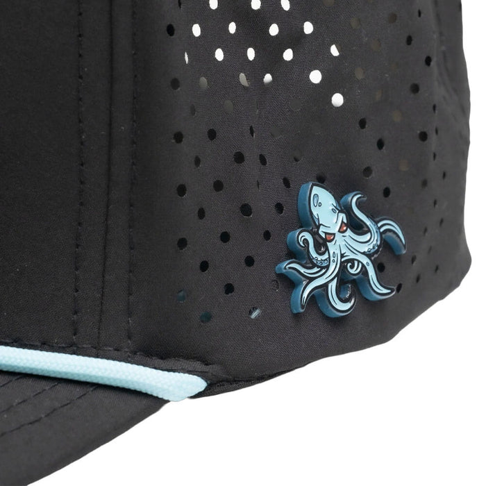 Golfio - Pins & Aces Kraken Perforated Rope Golf Cap Black - 26 Men