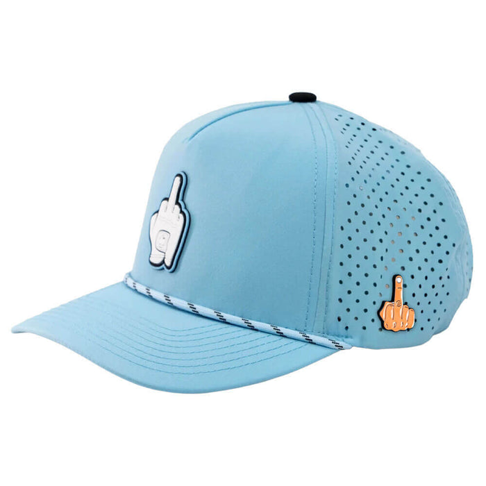 Golfio - Pins & Aces Middle Finger Perforated Rope Golf Cap Baby Blue - 26 Men