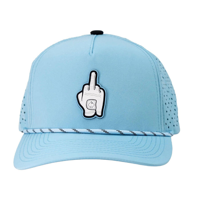 Golfio - Pins & Aces Middle Finger Perforated Rope Golf Cap Baby Blue - 26 Men