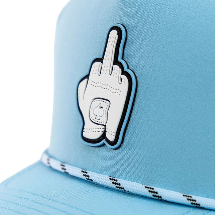 Golfio - Pins & Aces Middle Finger Perforated Rope Golf Cap Baby Blue - 26 Men