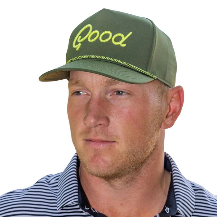GoodGood Golf Isle Rope Golf Cap Hunter Green/Yellow - SU25 Men