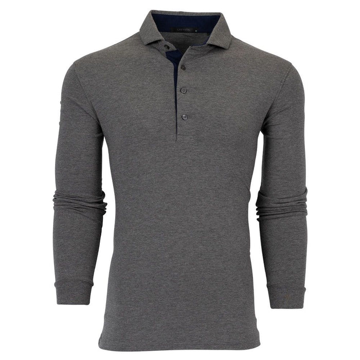 Greyson Apache II Longsleeve Golf Polo Smoke Heather - FA24 Men