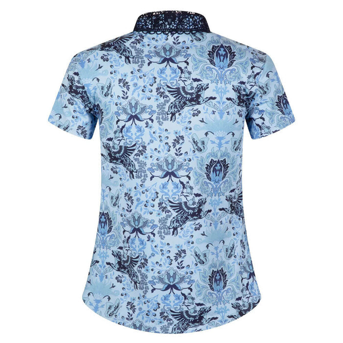 Greyson Winged Wolf Lace Scarlett Golf Polo Wolf Blue - SP25 Women