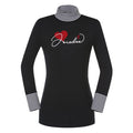 JDX America Heart Turtleneck Golf Mock Black - FW21 Women