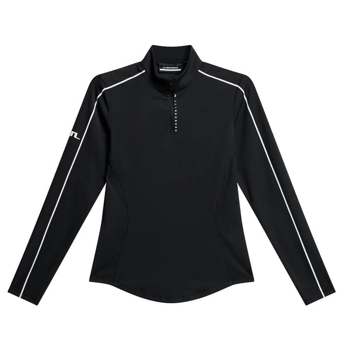 J.Lindeberg Adiola Quarter Zip Mid Layer Golf Pullover Black - SS25 Women