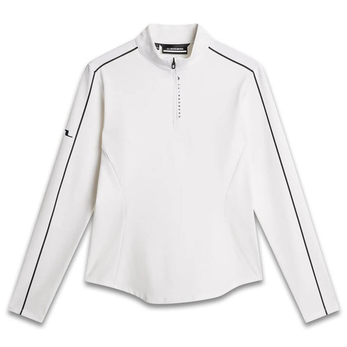 J.Lindeberg Adiola Quarter Zip Mid Layer Golf Pullover White - SS25 Women