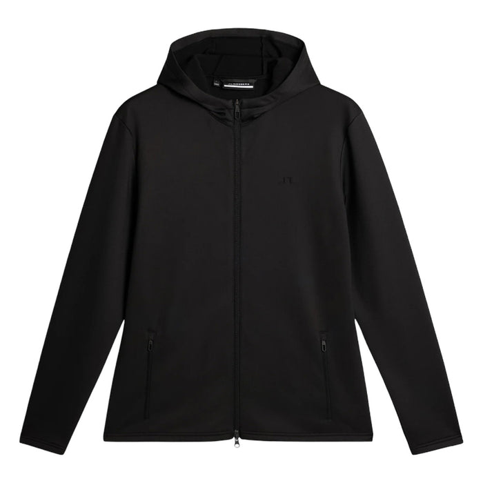 J.Lindeberg Aerial Full Zip Hood Golf Jacket Black - FW25 Men
