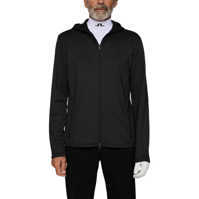 J.Lindeberg Aerial Full Zip Hood Golf Jacket Black - FW25 Men