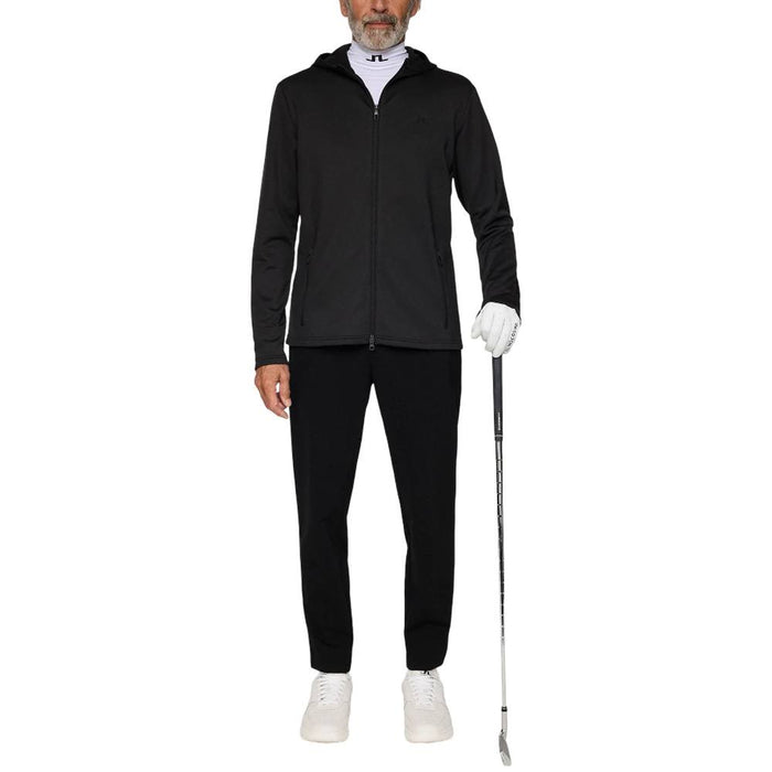 J.Lindeberg Aerial Full Zip Hood Golf Jacket Black - FW25 Men