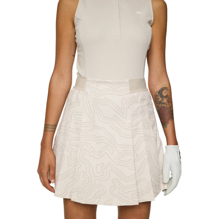 J.Lindeberg Alesia Print Golf Skirt Topo Moonbeam L - FW25 Women
