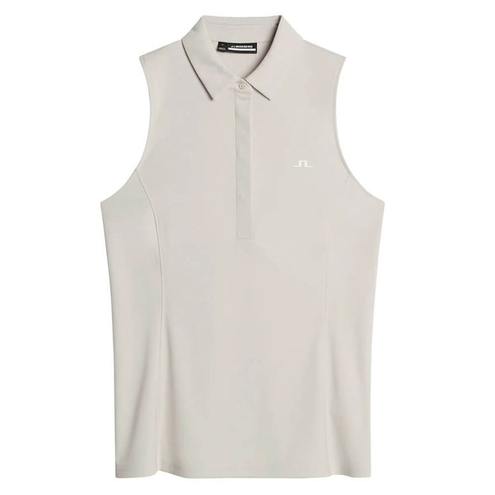 J.Lindeberg Dena Sleeveless Golf Polo Light Grey Melange - SS25 Women