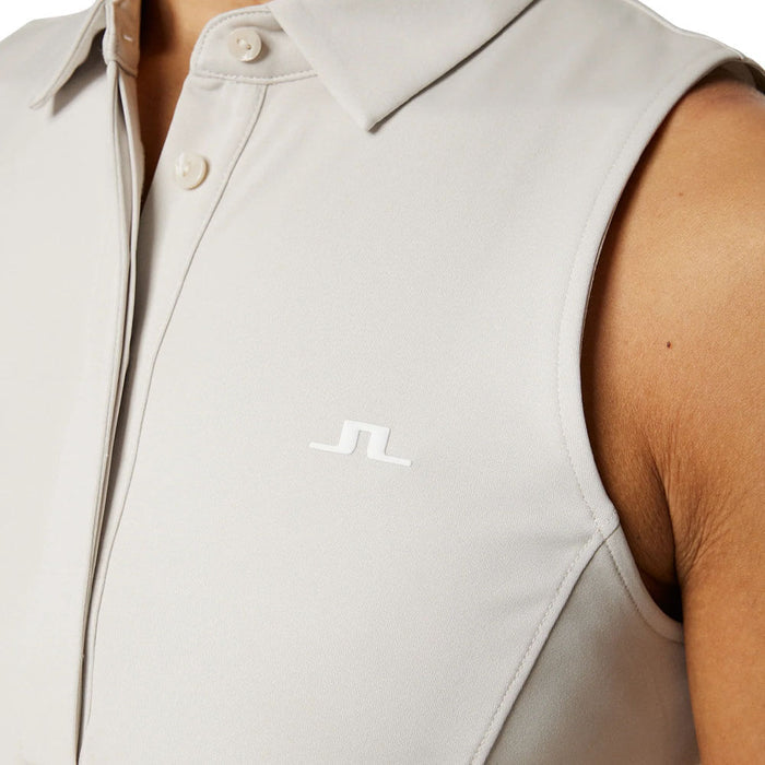 J.Lindeberg Dena Sleeveless Golf Polo Moonbeam - SS25 Women