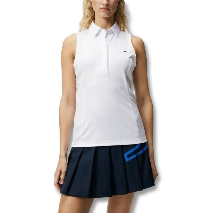 J.Lindeberg Dena Sleeveless Golf Polo White - SS23 Women