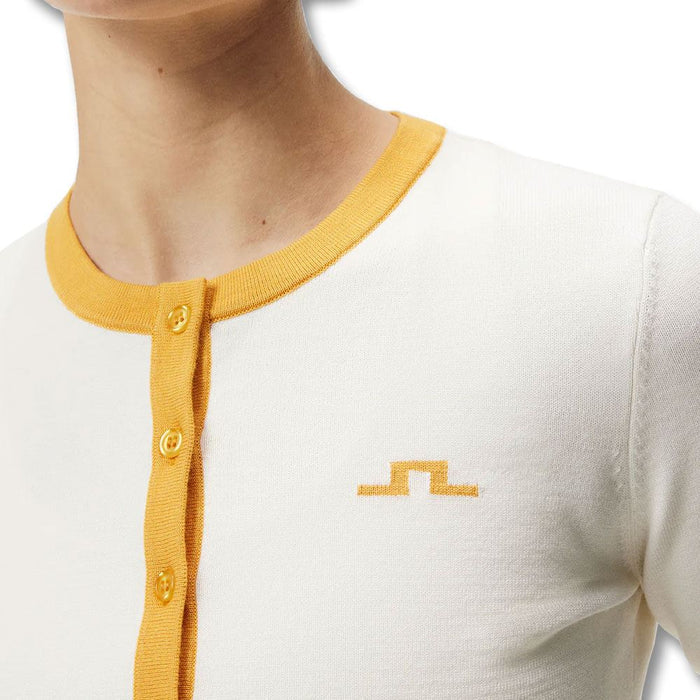 J.Lindeberg Freda Knitted Cardigan Golf Sweater White - 23 Women