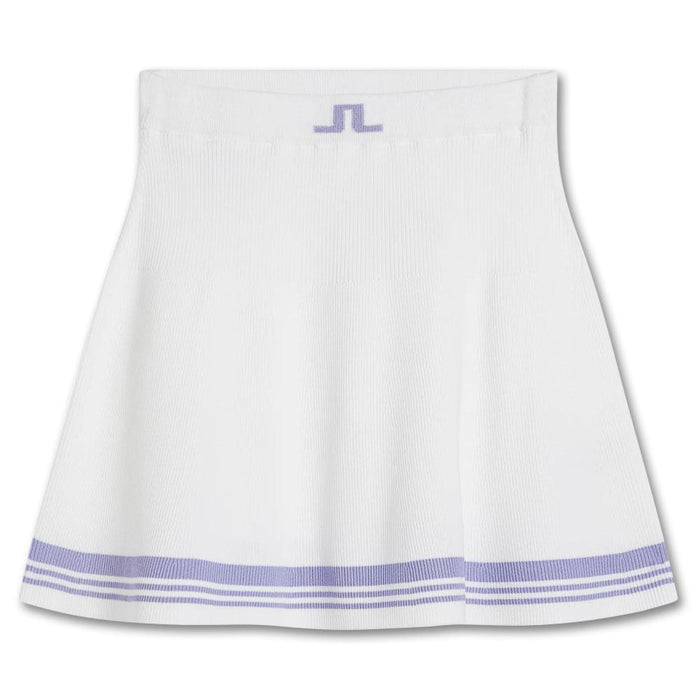 J.Lindeberg Frida Stripe Knitted FW Golf Skirt White - FW23 Women