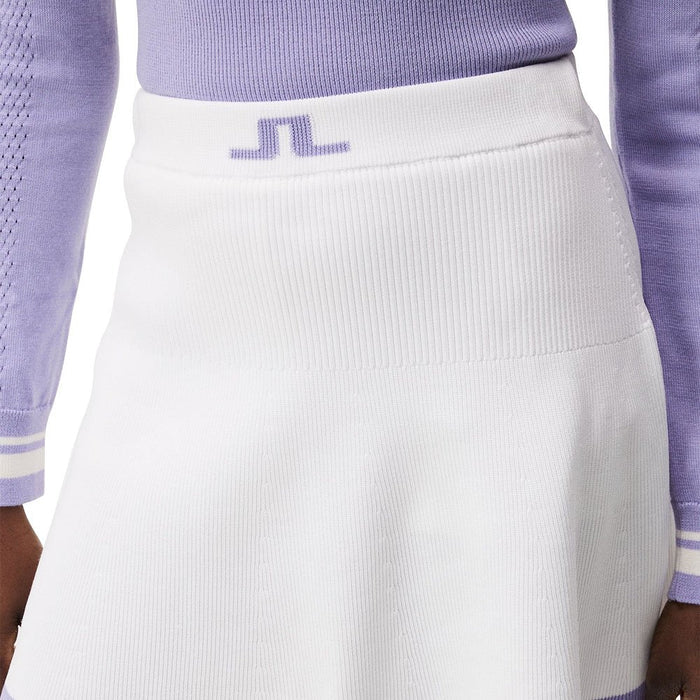 J.Lindeberg Frida Stripe Knitted FW Golf Skirt White - FW23 Women