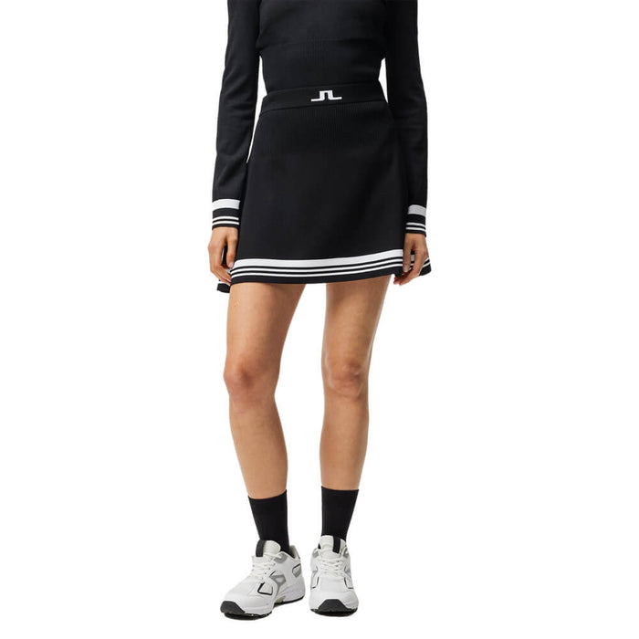 J.Lindeberg Frida Stripe Knitted Golf Skirt Black - 23 Women