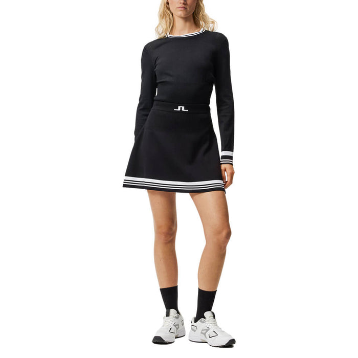 J.Lindeberg Frida Stripe Knitted Golf Skirt Black - 23 Women