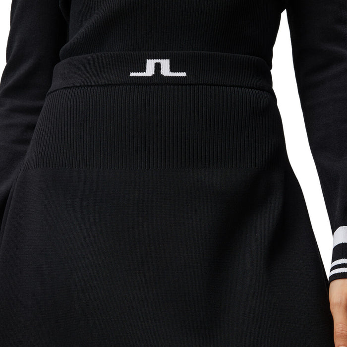 J.Lindeberg Frida Stripe Knitted Golf Skirt Black - 23 Women