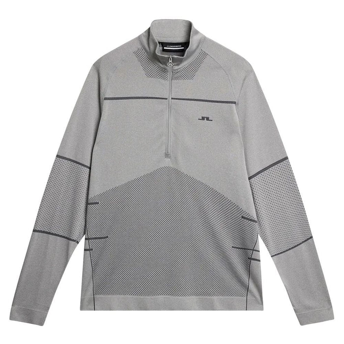 J.Lindeberg Jimmy Mid Layer Golf Pullover Light Gray Melange - FW23