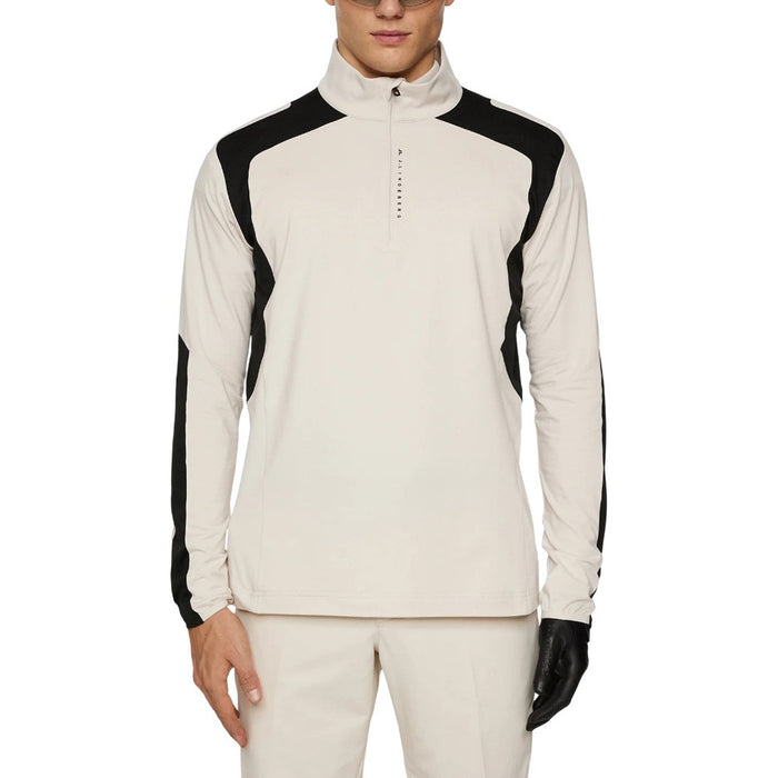 J.Lindeberg Leander Quarter Zip Mid Layer Golf Pullover Moonbeam - SH25 Men
