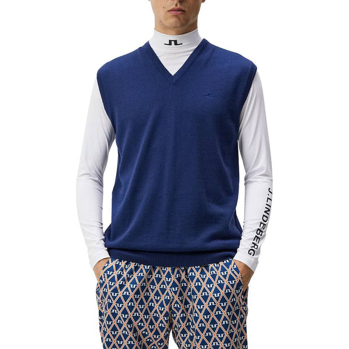 J.Lindeberg Liam Knitted Golf Vest Estate Blue - FW23