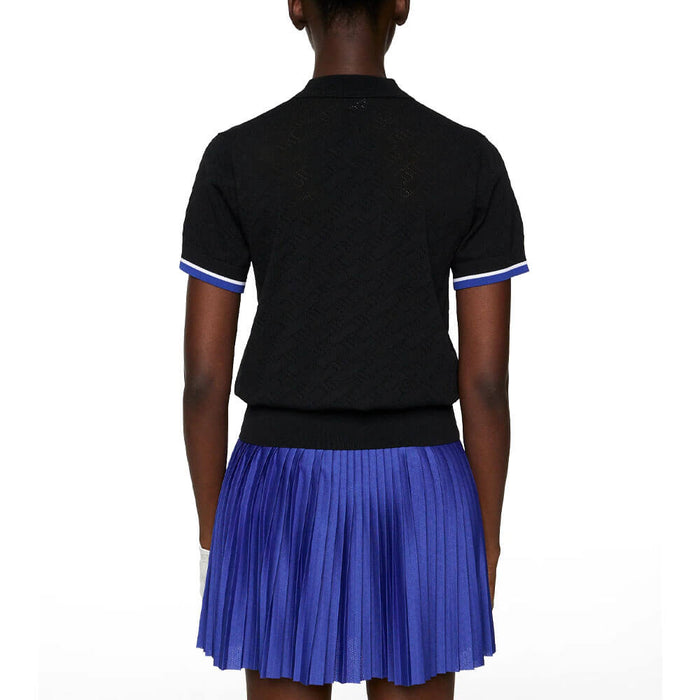 J.Lindeberg Lomi Knitted Golf Shirt Black - SS25 Women