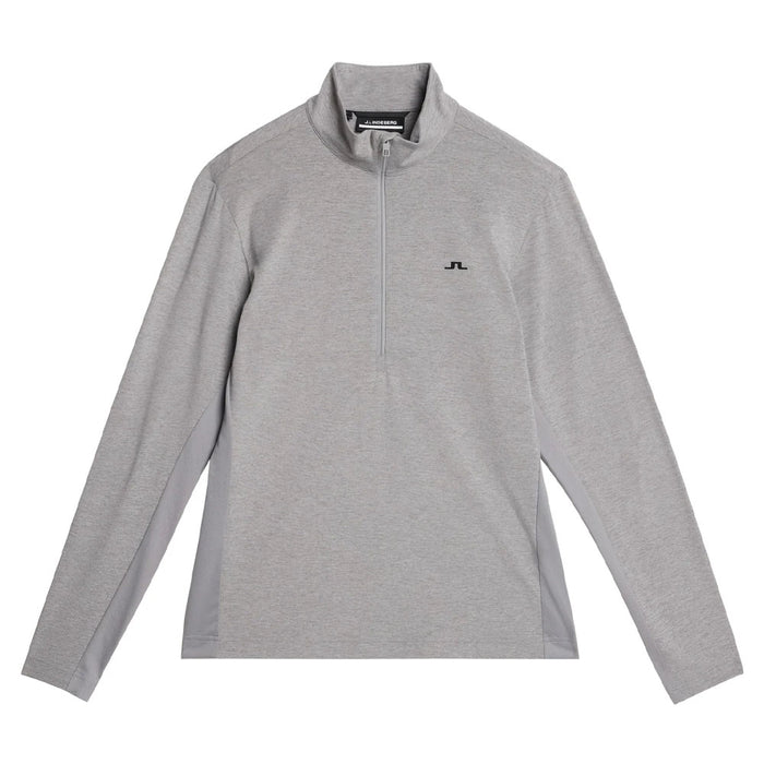 J.Lindeberg Luke Half Zip Mid Layer Golf Pullover Gray Melange - FW23