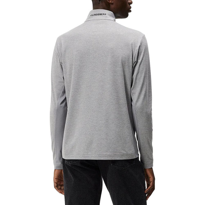 J.Lindeberg Luke Half Zip Mid Layer Golf Pullover Gray Melange - FW23