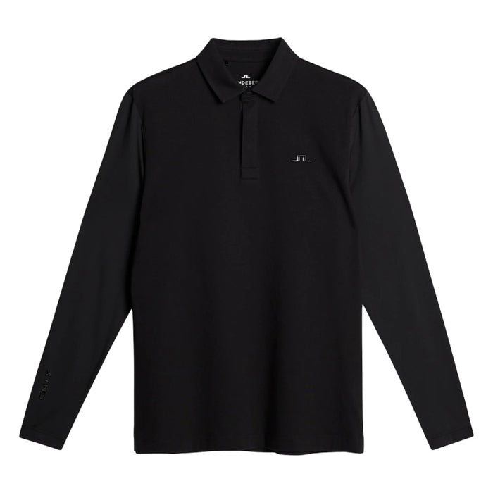 J.Lindeberg Sean Hybrid Longsleeve Golf Polo Black - FW25 Men