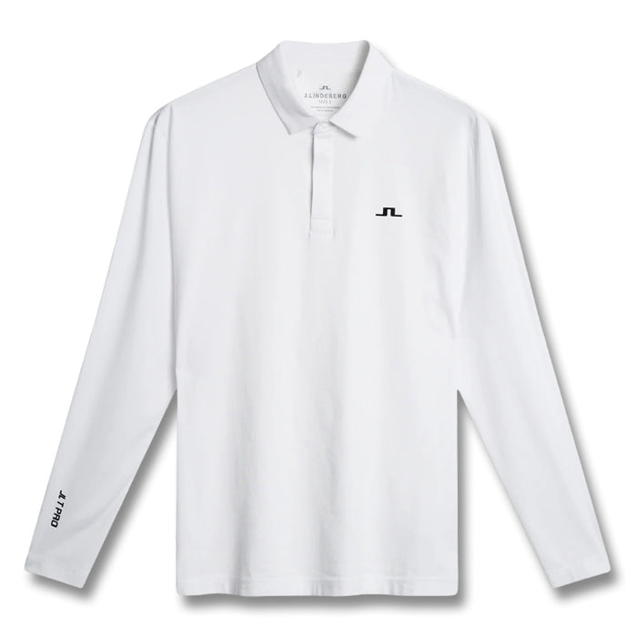 J.Lindeberg Sean Hybrid Longsleeve Golf Polo White - FW25 Men
