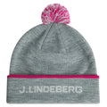 J.Lindeberg Stripe Golf Beanie Light Gray Melange - FW24