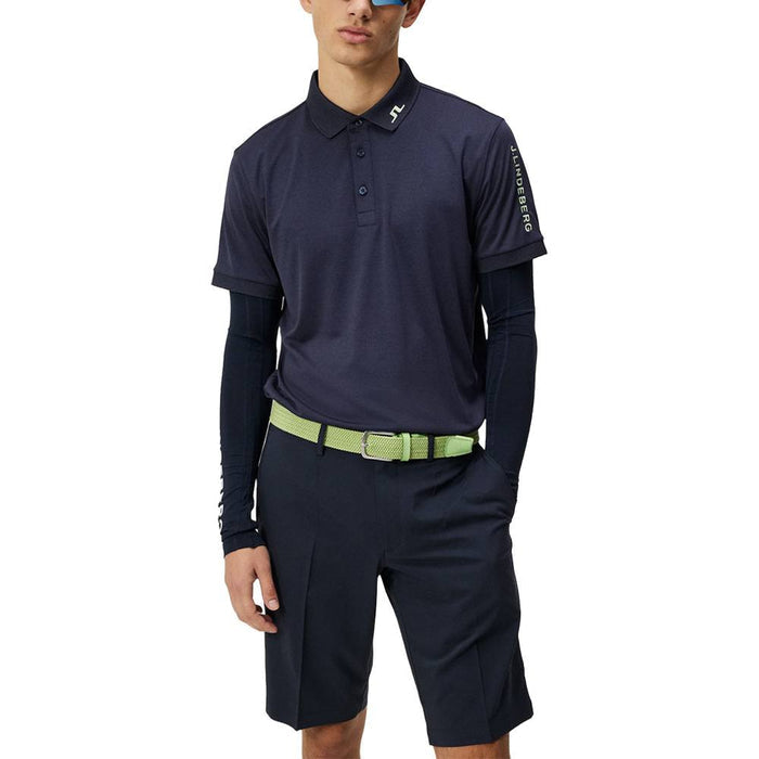 J.Lindeberg Tour Tech Slim Fit Golf Polo Nautical Blue Melange - 24