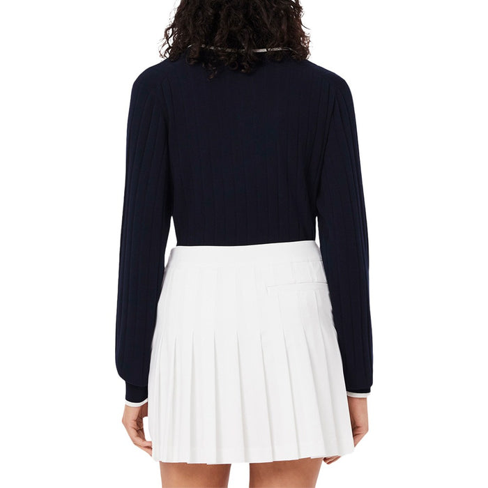 Lacoste Collar Stretch Sweater Longsleeve Golf Polo Navy Blue/White - SS25 Women