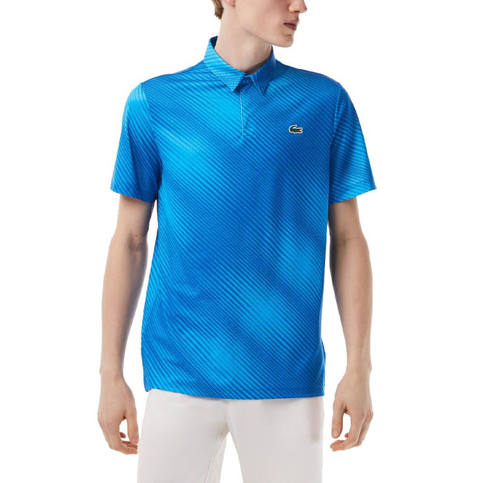 Lacoste Printed Recycled Polyester Golf Polo Blue - FW23 Men