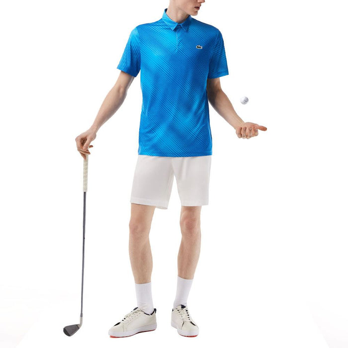 Lacoste Printed Recycled Polyester Golf Polo Blue - FW23 Men
