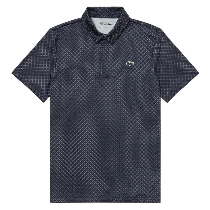 Lacoste Printed Recycled Polyester Golf Polo Navy - FW23 Men