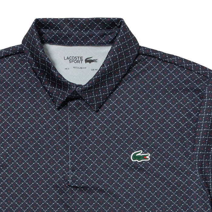 Lacoste Printed Recycled Polyester Golf Polo Navy - FW23 Men