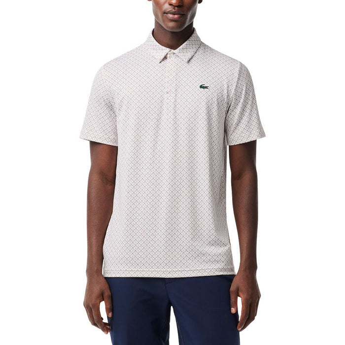 Lacoste Printed Recycled Polyester Golf Polo White - FW23 Men