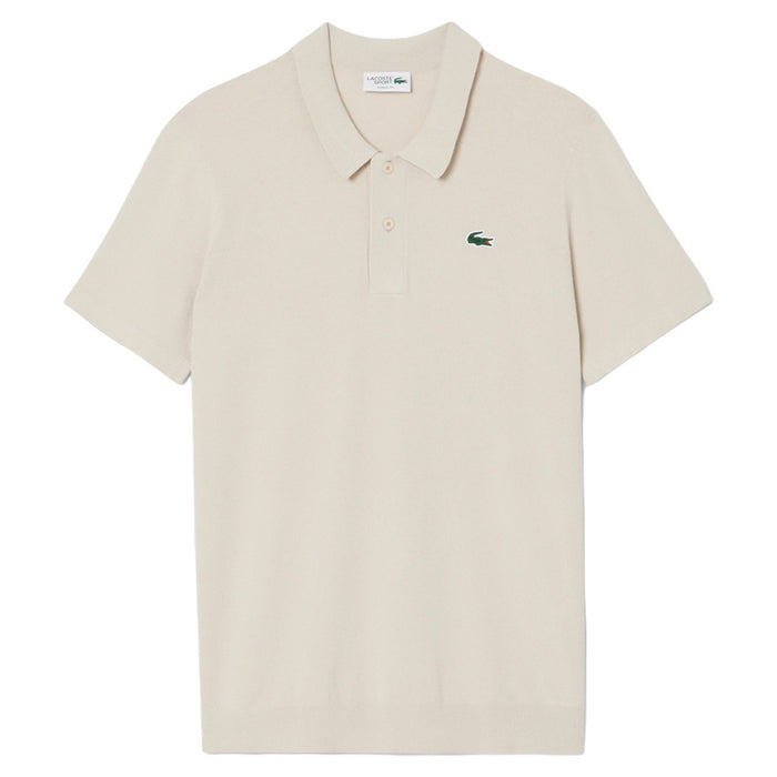 Lacoste Shortsleeve Collar Sweater Golf Polo Beige - SS25 Men