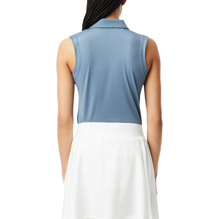 Lacoste Slim Fit UV Protect Sleeveless Stretch Golf Polo Blue - SS25 Women