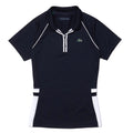 Lacoste Sport Bimaterial Breathable Stretch Tennis Golf Polo Navy Blue/White - 21 Women