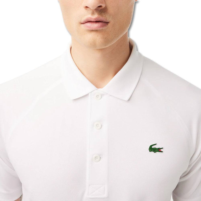Lacoste Sport Breathable Abrasion-Resistant Interlock Golf Polo White - SS23 Men