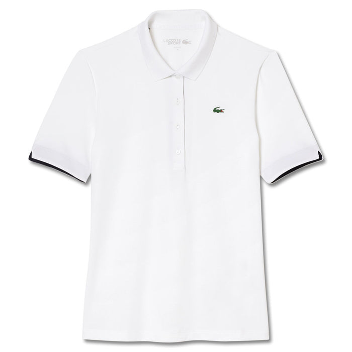 Lacoste Sport Breathable Stretch Golf Polo White/Navy Blue - SS23 Women