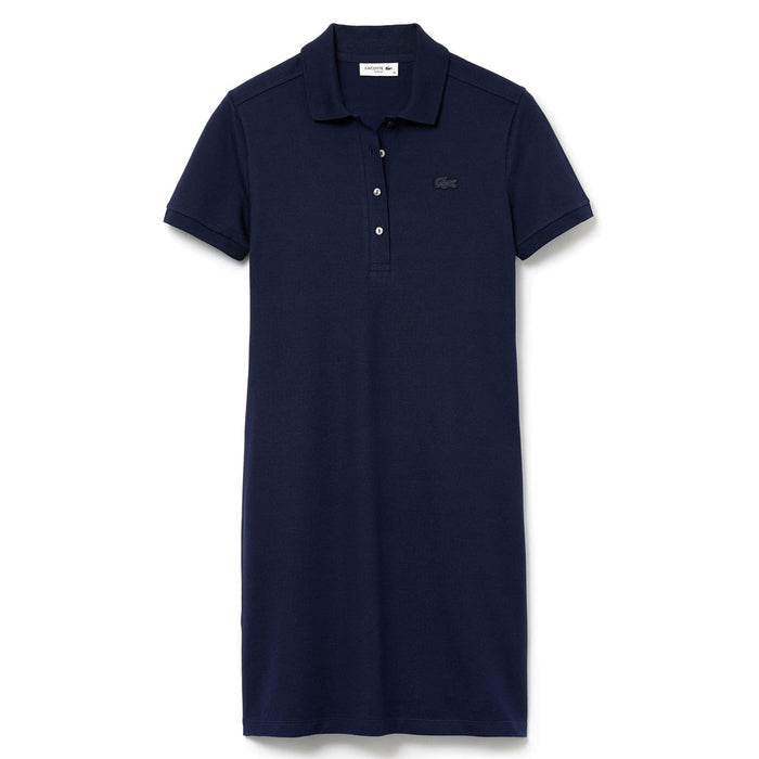 Lacoste Stretrch Cotton Pique Polo Golf Dress Navy Blue - 21 Women