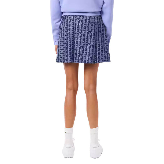 Lacoste Ultra Dry Stretch Lined Golf Skirt Navy Blue/Purple - FW25 Women